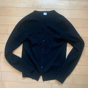J Crew 100% Cashmere Black Cardigan Medium